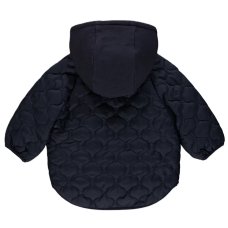 GX561B: Baby Navy Quilted Hooded Jacket (0-3 years)
